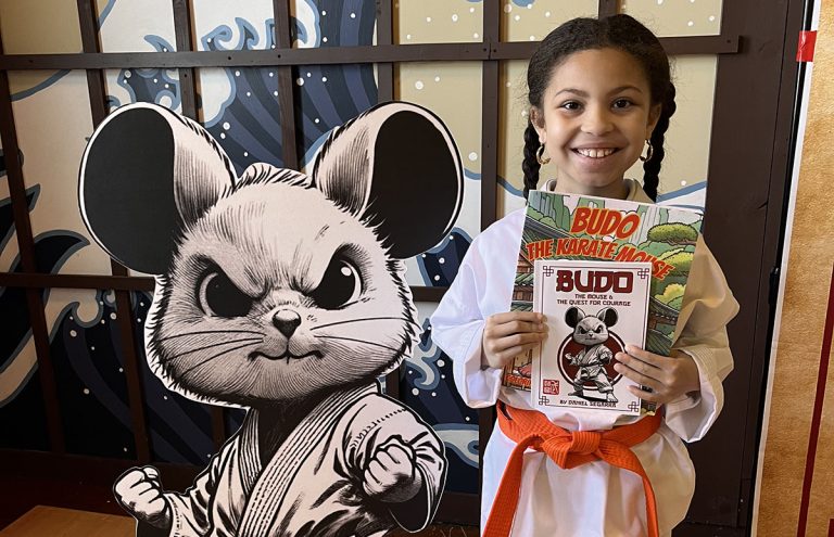 girl with Segarra's books