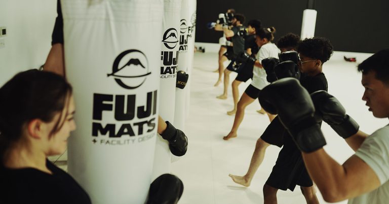 Siyar's students punching bags.